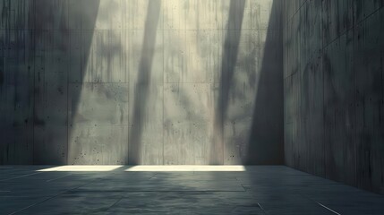dark gray industrial concrete scene empty website backdrop with light rays 3d rendering