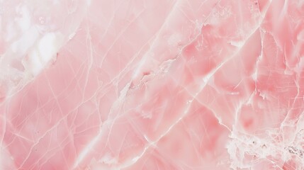 Close-up of pink marble, bright daylight, soft pink hues with subtle white streaks. 