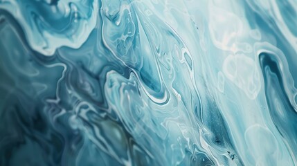 Naklejka premium Close-up of blue marble, soft ambient light, cool tones with swirling patterns. 