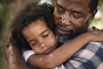 Fototapeta premium Father and daughter hugging each other