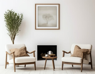 Obraz premium Serene Minimalist Living Room Aesthetic