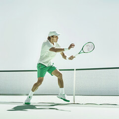 Dynamic tennis match in action