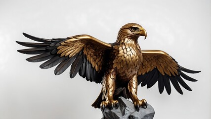 Obraz premium Golden eagle on white background