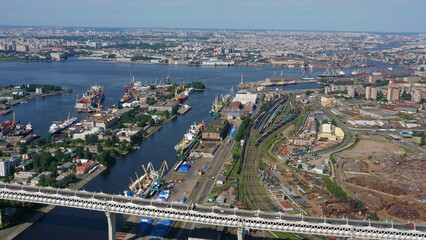 Obraz premium Aerial view of St. Petersburg city