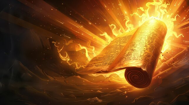 divine revelation glowing scroll unveiling 2 corinthians biblical concept illustration
