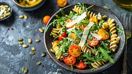Fresh Pasta Salad with Cherry Tomatoes.