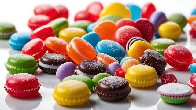 Colorful Easter candies and chocolate eggs assortment