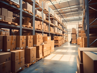 Inside Warehouse Photo, Warehouse industry background with logistic wholesale storehouse, parcel Logistics Warehouse, Warehouse storage