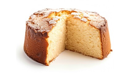 Pound cake on a white background