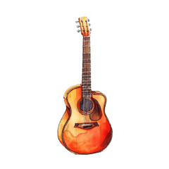 guitar acoustic vector illustration in watercolor style