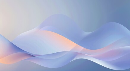 Modern Abstract Art with Blue Gradient Background and Smooth Curves Featuring Light Purple and Orange Accents. Vector Graphics for Digital Backgrounds and Presentations.

