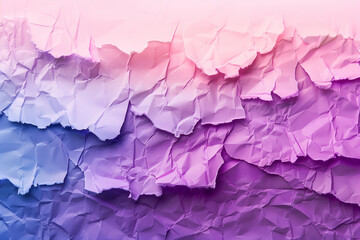 Obraz premium Abstract background with crumpled paper in purple and blue gradient, pink, purple, blue, purple, pink and white colors, vector illustration, minimalistic style, monochrome, simple, high detail, hyper 