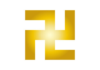 Obraz premium 五つ割平万字ゴールド