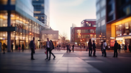 Urban Evening in Modern Business District