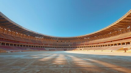 Fototapeta premium empty spanish bullring arena for traditional bullfighting performances cultural architectural photography