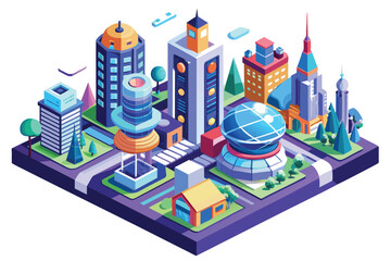 isometric city building design