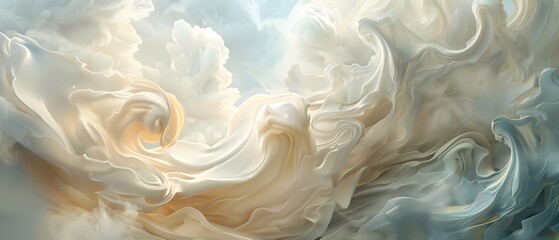 Fototapeta premium Abstract swirling clouds in soft pastel colors, creating an ethereal, dreamy atmosphere. Perfect for backgrounds and artistic inspirations.