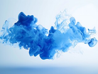 Abstract blue smoke on white background. 