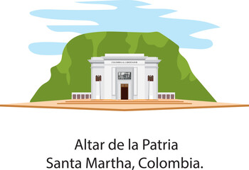 illustration vector isolated of homeland altar, Monument to Bolivar, Santa Marta Colombia.