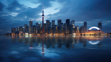 Naklejka premium Majestic City Skyline at Twilight