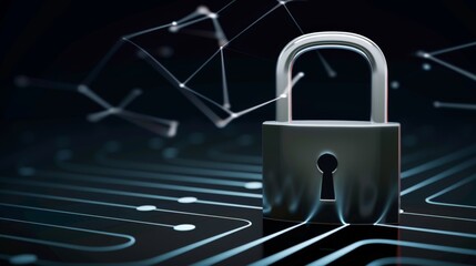 A minimalistic wallpaper showing a padlock with subtle tech elements in the background, providing a clean and modern look