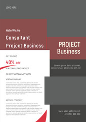 Business conference poster with businessman