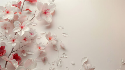 Obraz premium botanic mockup with blooming flowers