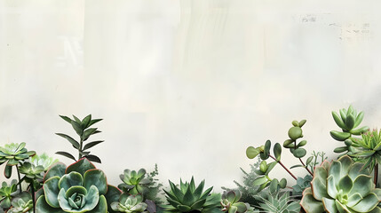 Fototapeta premium botanic mockup with succulents