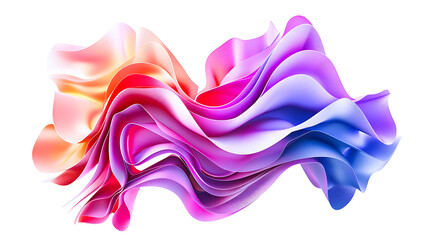 holo abstract 3D shapes fold isolated on transparent background