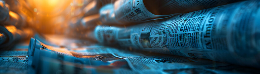 Professional Photo Realistic News Icon with Copy Space for Ads: News Management Symbol for Editorial Use and Digital Materials in Photo Stock Concept