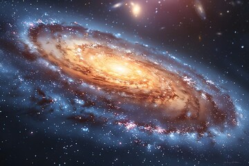 Fototapeta premium Outer space. Solar System with many asteroids. Realistic galaxy illustration. 
