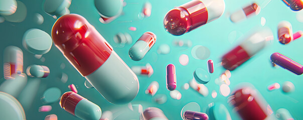 Colorful capsules in motion Vitamin capsules. Cod liver oil omega 3 gel capsules. Vitamins, dietary supplements, drugs, Pharmacy, medicine and health concept. capsule pharmacy pill drug concept