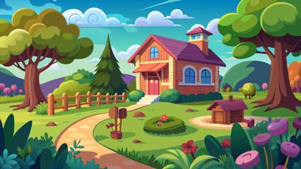 2d-animation-background-including-house-and-garden