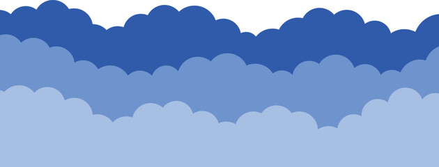 Blue clouds, vector isolated design element.