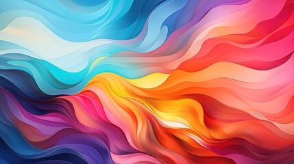 Fototapeta premium Vibrant wavy art with pride flag colors exudes an energetic