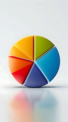 Fototapeta premium Photo Realistic Pie Chart and Pointer Icon with Customizable Text Concept in Photo Stock Ideal for Demonstration Tools and Visual Aids
