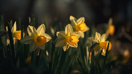 a field of yellow flowers with green leaves