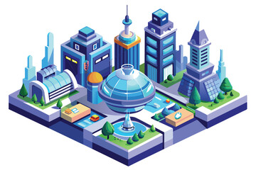 isometric city building design