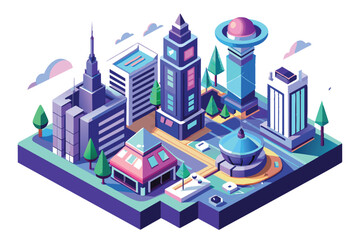 isometric city building design