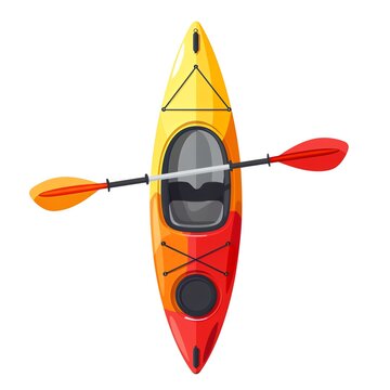recommend clip art: A kayak paddle clipart, sports equipment element, flat design, bright, isolated on white background
