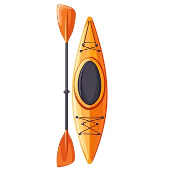 recommend clip art: A kayak paddle clipart, sports equipment element, flat design, bright, isolated on white background