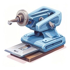 A planer clipart, tool element, vector illustration, blue and grey, isolated on white background