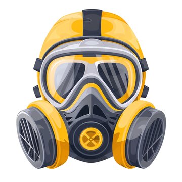 yellow gas mask front view clip art preview