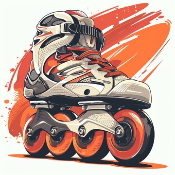 A roller skate clipart, sports equipment element, modern, isolated on white background