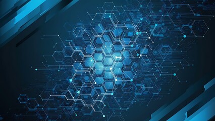 Obraz premium Structure molecule and communication hexagonal
