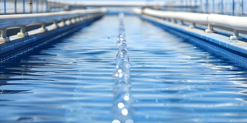 Fototapeta premium Harnessing Solar Power to Combat Water Scarcity The Role of Desalination Plants. Concept Renewable Energy, Water Sustainability, Desalination Technology, Solar Power Solutions