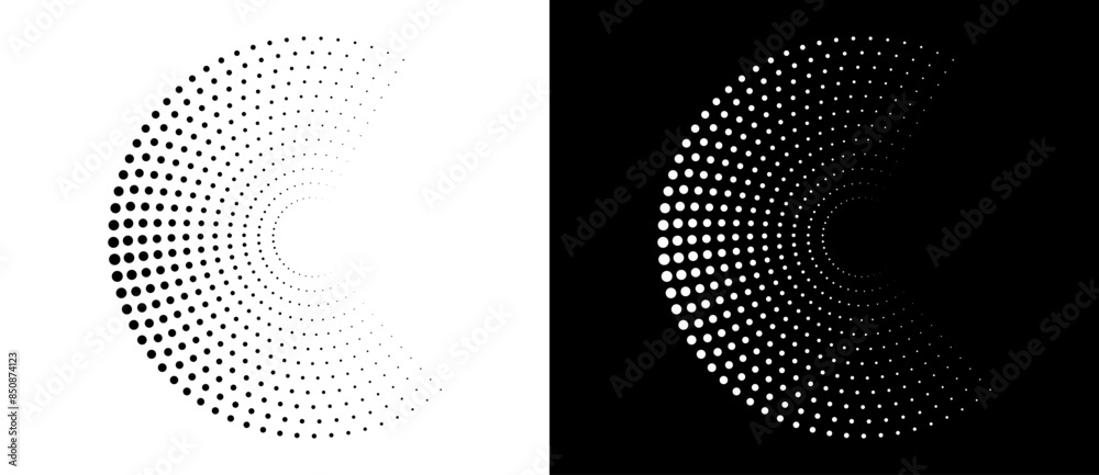 Wall mural modern abstract background. halftone dots in circle form. round logo, design element or icon. vector