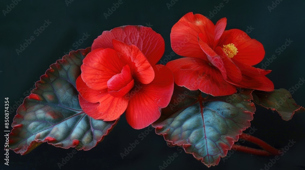 Wall mural crimson begonia