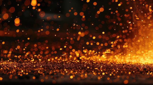 Fiery Metal Sparks in Motion