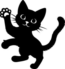 Furry cats silhouette black